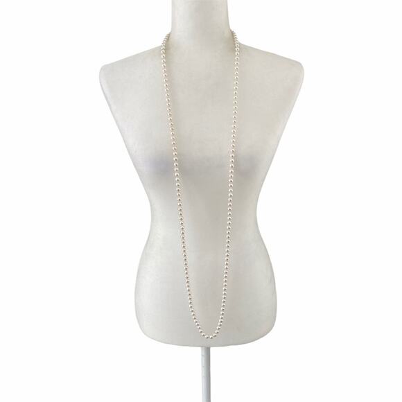 Vintage 1980s JAPAN faux pearl long necklace - Picture 2 of 5